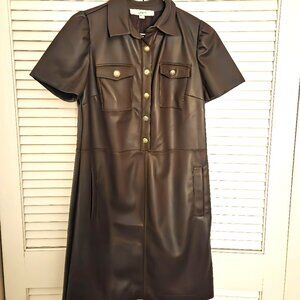 Faux Leather Shift Dress